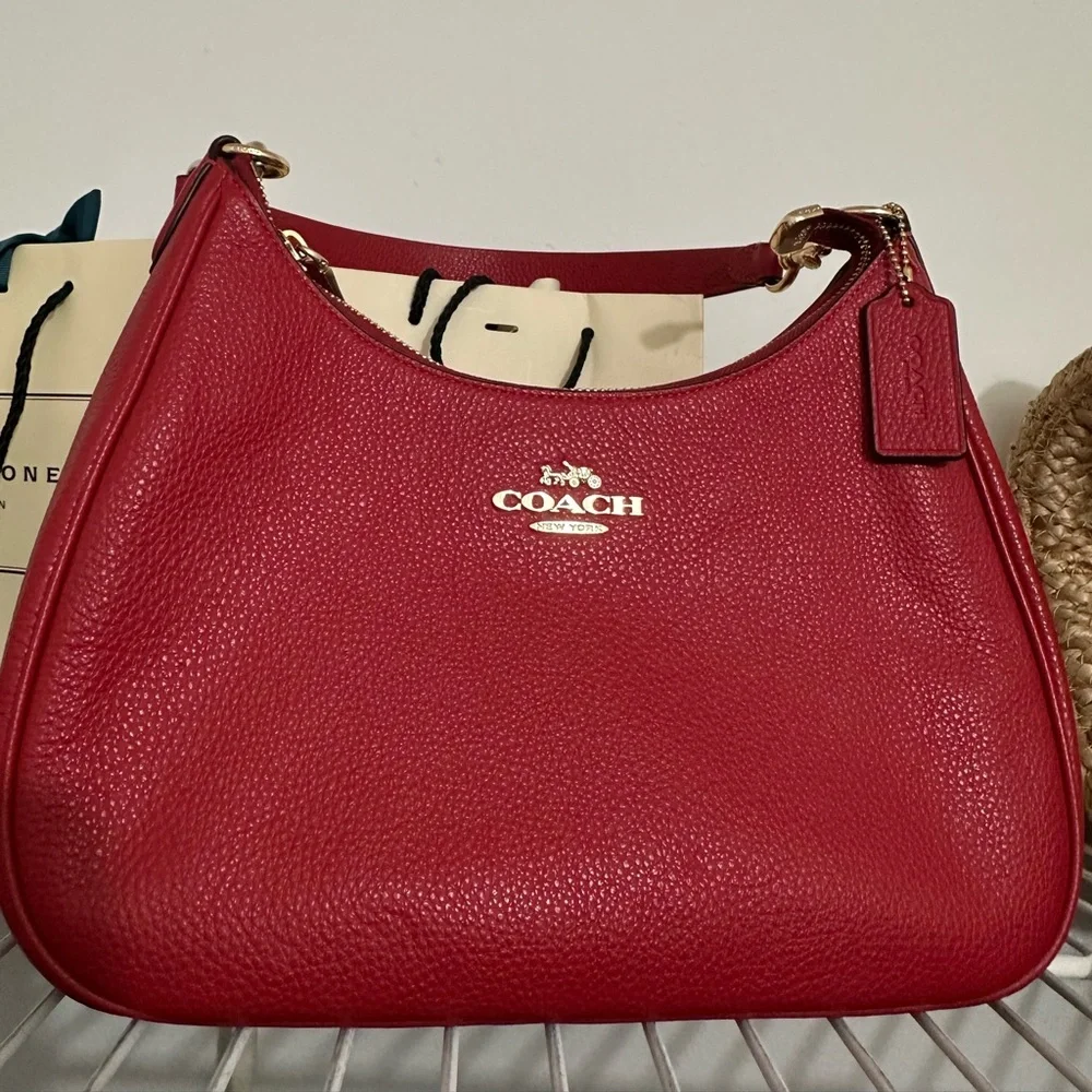 Coach Cherry Red Hobo Bag ❤️ SEND A OFFER!! Free Gift 🎁 w/ purchase - Picture 4 of 11